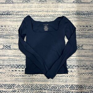 Navy Long Sleeve Top